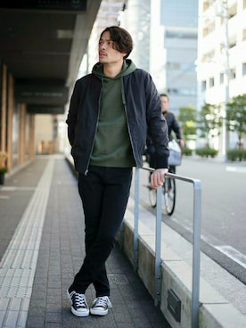 「M2squared（エムツースクエアード）のアイテム（ジャケット/アウター）」を使った、DenimeWebStoreさん（メンズ・173cm）の冬コーディネート