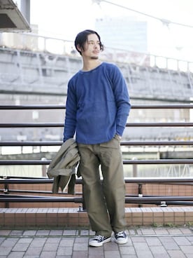 「Denime（ドゥニーム）のアイテム」を使った、DenimeWebStoreさん（メンズ・173cm）の春コーディネート