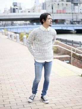 「gim（ジム）のアイテム」を使った、DenimeWebStoreさん（メンズ・173cm）の春コーディネート