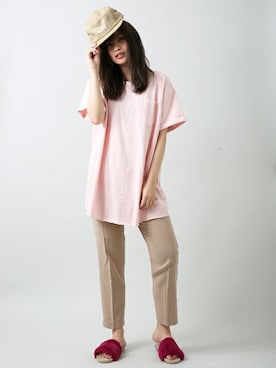 「Denime（ドゥニーム）のアイテム（帽子）」を使った、DenimeWebStoreさん（レディース・160cm）の夏コーディネート