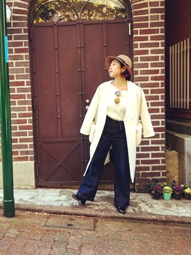 「OZOC（オゾック）のアイテム（ローファー）」を使った、S'Yさん（レディース・155cm）の冬コーディネート