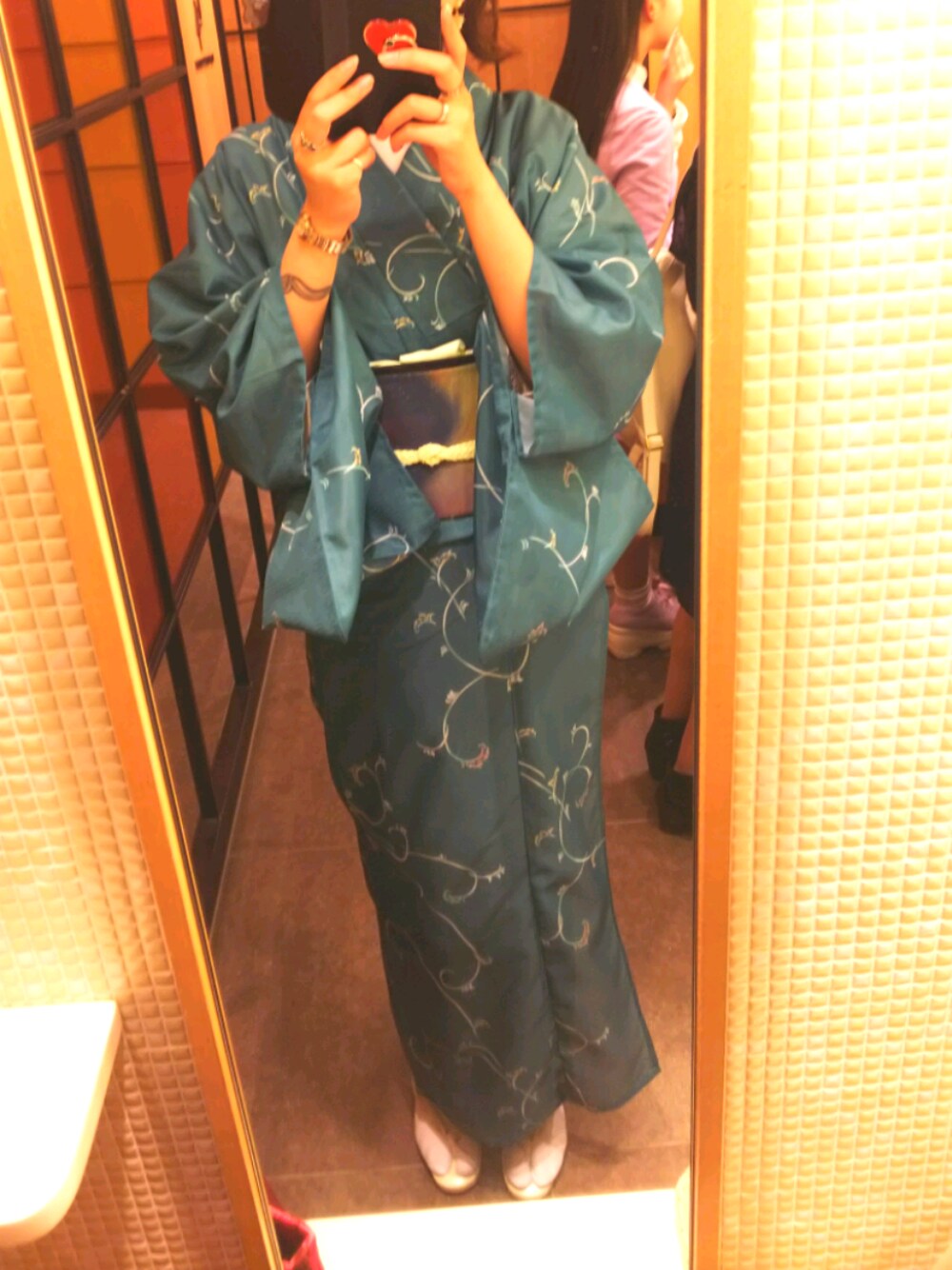 「おしゃれさんと繋がりたい、着物、着物女子、着物コーディネート」｜「BANKANのアイテム（浴衣、グリーン系）」を使った、( ᐛ👐)パァさん（レディース・167cm）の春コーディネートの1枚目の写真