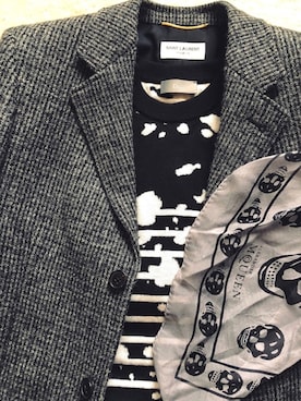 「SAINT LAURENT PARIS（サンローランパリ）のアイテム（テーラードジャケット）」を使った、hiroshiさん（メンズ・168cm）の春コーディネート