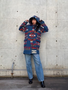 「HYSTERIC GLAMOUR（ヒステリックグラマー）のアイテム（ダッフルコート）」を使った、Yeemyさん（レディース・170cm）の秋コーディネート