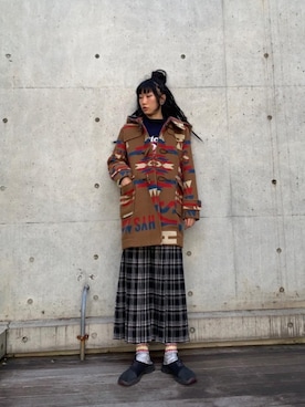 「HYSTERIC GLAMOUR（ヒステリックグラマー）のアイテム（ダッフルコート）」を使った、Yeemyさん（レディース・170cm）の冬コーディネート