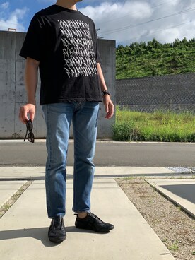 「RESOLUTE（リゾルト）のアイテム（デニムパンツ、ブルー系）」を使った、sprnaturさん（メンズ・177cm）の夏コーディネート
