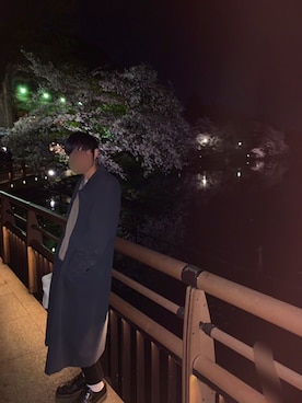 「平成最後のWEARISTAセンバツ」｜「アイテム（ステンカラーコート）」を使った、shimoさん（メンズ・171cm）の春コーディネート