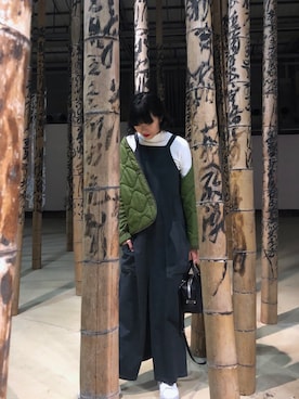 「pattern」｜「アイテム（ミリタリージャケット）」を使った、LENKA_Wさん（レディース・168cm）の冬コーディネート