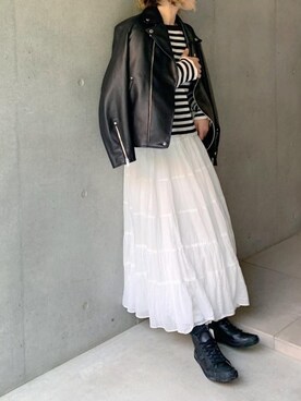 omasu さんの「ティアードマキシスカート」を使ったコーディネート