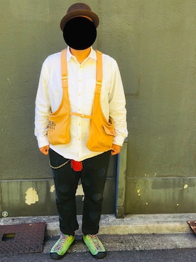 「go slow caravan（ゴースローキャラバン）のアイテム（チノパンツ）」を使った、JIRO/JIROさん（メンズ・175cm）の春コーディネート