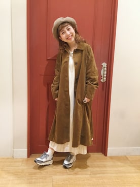 「studio CLIP（スタディオクリップ）のアイテム（ステンカラーコート）」を使った、studio CLIP イオンモール和歌山店さん（レディース・155cm）の秋コーディネート