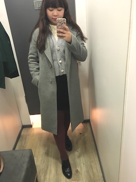 「NET（ネット）のアイテム（チェスターコート）」を使った、Joyさん（レディース・156cm）の冬コーディネート