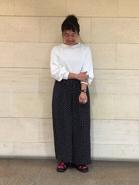 「バルーンスリーブ」｜宮崎 葵さん（レディース・160cm）の春コーディネート