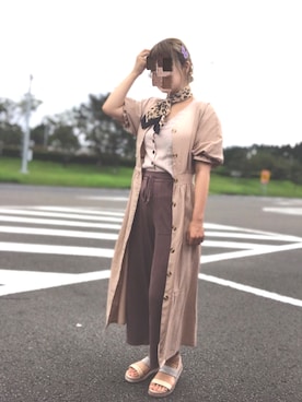 「アイテム（シャツワンピース）」を使った、chipitaroさん（レディース・160cm・20代）の夏コーディネート