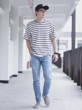 「NET（ネット）のアイテム（パンツ）」を使った、六六さん（メンズ・178cm）の秋コーディネート