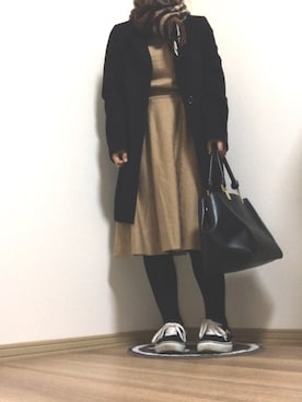 「URBAN RESEARCH（アーバンリサーチ）のアイテム（チェスターコート）」を使った、sayakaさん（レディース・153cm）の冬コーディネート