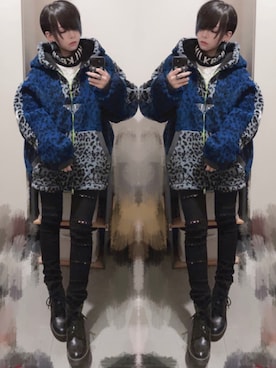 「KILL STAR（キルスター）のアイテム（パンツ）」を使った、NNTNさん（レディース・163cm）の冬コーディネート