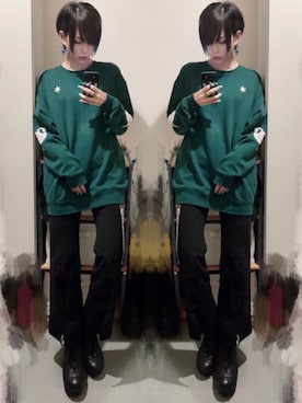 「PAMEO POSE」｜「アイテム（スウェット）」を使った、NNTNさん（レディース・163cm）の春コーディネート