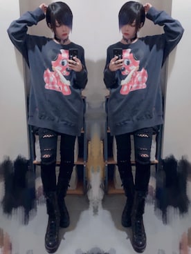 「KILL STAR（キルスター）のアイテム（パンツ）」を使った、NNTNさん（レディース・163cm）の春コーディネート