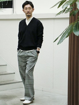 「EDIFICE LA BOUCLE（エディフィスラブークル）のアイテム」を使った、TERAIさん（メンズ・182cm）の冬コーディネート