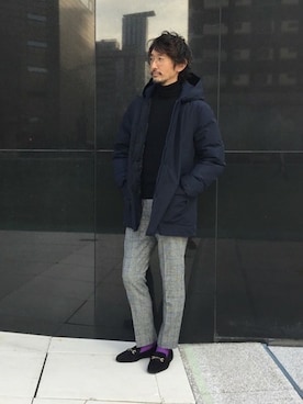 「EDIFICE（エディフィス）のアイテム（スリッポン）」を使った、TERAIさん（メンズ・182cm）の秋コーディネート