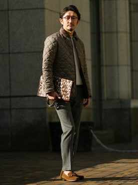 「LAVENHAM（ラベンハム）のアイテム（ブルゾン）」を使った、TERAIさん（メンズ・183cm）の冬コーディネート