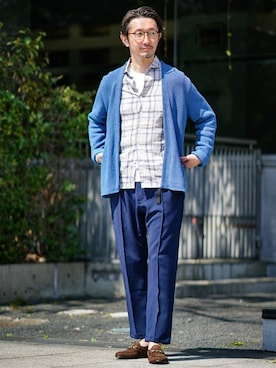 「EDIFICEスタッフ」｜「アイテム（スリッポン）」を使った、TERAIさん（メンズ・183cm）の春コーディネート