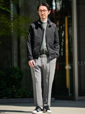 「EDIFICE（エディフィス）のアイテム（ブルゾン）」を使った、TERAIさん（メンズ・183cm）の春コーディネート