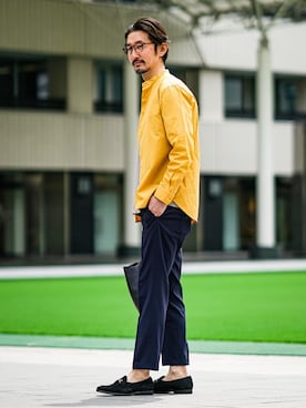 「EDIFICEスタッフ」｜「アイテム（スリッポン）」を使った、TERAIさん（メンズ・183cm）の春コーディネート