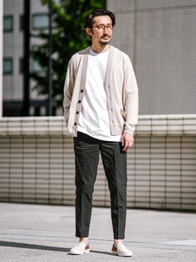 「EDIFICEスタッフ」｜「アイテム（スリッポン）」を使った、TERAIさん（メンズ・183cm）の春コーディネート