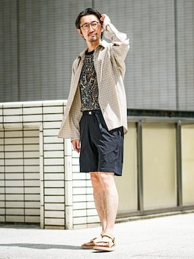 「suicoke（スイコック）のアイテム」を使った、TERAIさん（メンズ・183cm）の夏コーディネート