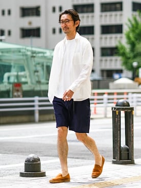 「EDIFICEスタッフ」｜「アイテム（スリッポン）」を使った、TERAIさん（メンズ・183cm）の夏コーディネート
