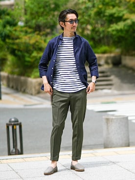 「EDIFICE（エディフィス）のアイテム（スリッポン）」を使った、TERAIさん（メンズ・183cm）の夏コーディネート
