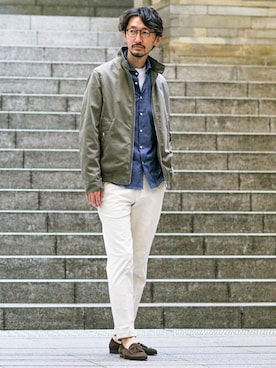 「EDIFICE（エディフィス）のアイテム（ブルゾン）」を使った、TERAIさん（メンズ・183cm）の秋コーディネート