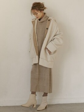 「リエディ」｜「アイテム（ムートンコート）」を使った、reedit_officialさん（レディース・162cm）の秋コーディネート