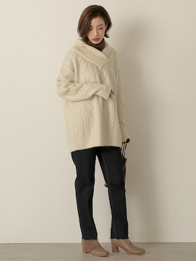 「ショールカラー」｜reedit_officialさん（レディース・162cm）の冬コーディネート