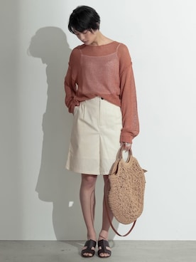 「透かし編みニット」｜reedit_officialさん（レディース・162cm）の春コーディネート