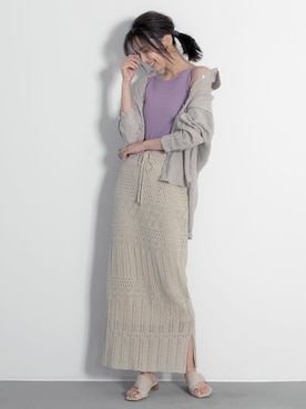 「アイテム（キャミソール、パープル系）」を使った、reedit_officialさん（レディース・162cm）の春コーディネート