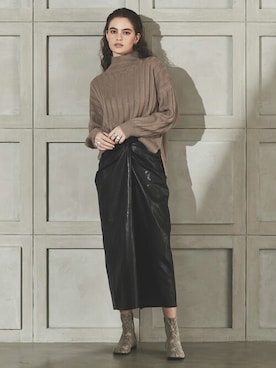 「レザースカート」｜reedit_officialさん（レディース・162cm）の夏コーディネート