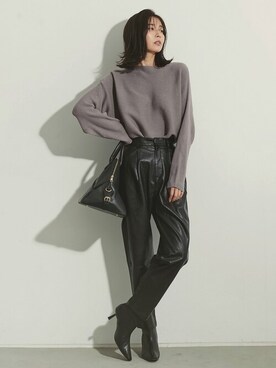 「ボートネック」｜reedit_officialさん（レディース・162cm）の秋コーディネート