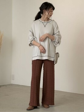 「リエディ」｜「アイテム（スウェット）」を使った、reedit_officialさん（レディース・162cm）の秋コーディネート