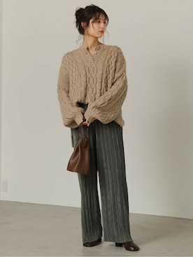 「プリーツ」｜reedit_officialさん（レディース・162cm）の秋コーディネート