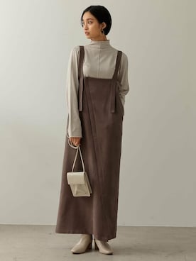 「リエディ」｜「アイテム（ジャンパースカート）」を使った、reedit_officialさん（レディース・162cm）の秋コーディネート