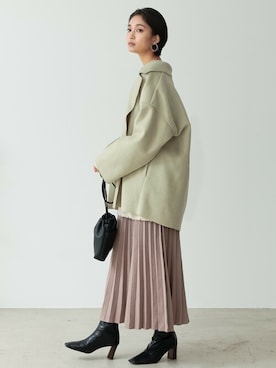 「リエディ」｜「アイテム（チェスターコート）」を使った、reedit_officialさん（レディース・162cm）の冬コーディネート