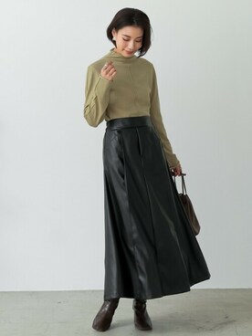 「Re:EDIT（リエディ）のアイテム（スカート）」を使った、reedit_officialさん（レディース・162cm）の冬コーディネート
