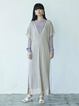 「透かし編みニット」｜reedit_officialさん（レディース・162cm）の冬コーディネート