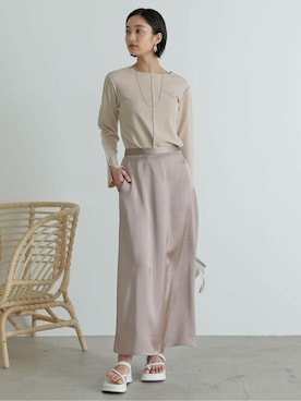 「ナロースカート」｜「アイテム（サンダル）」を使った、reedit_officialさん（レディース・162cm）の冬コーディネート