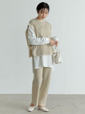 「Re:EDIT（リエディ）のアイテム（その他パンツ）」を使った、reedit_officialさん（レディース・162cm）の冬コーディネート