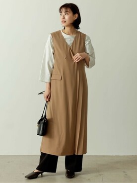 「リエディ(Re:EDIT)」｜「アイテム（ノーカラージャケット）」を使った、reedit_officialさん（レディース・162cm）の春コーディネート