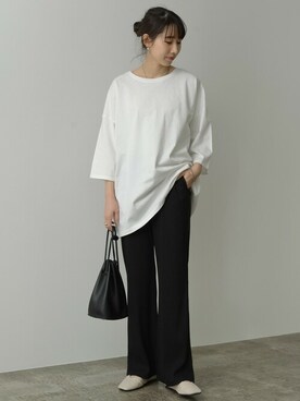 「USAコットン」｜「アイテム（バレエシューズ）」を使った、reedit_officialさん（レディース・162cm）の春コーディネート